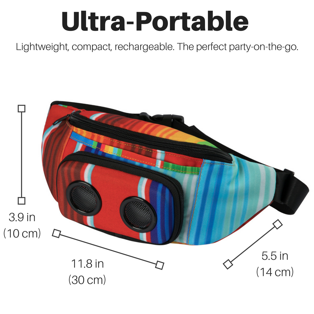 Fanny Pack With Bluetooth Speakers (Rainbow)