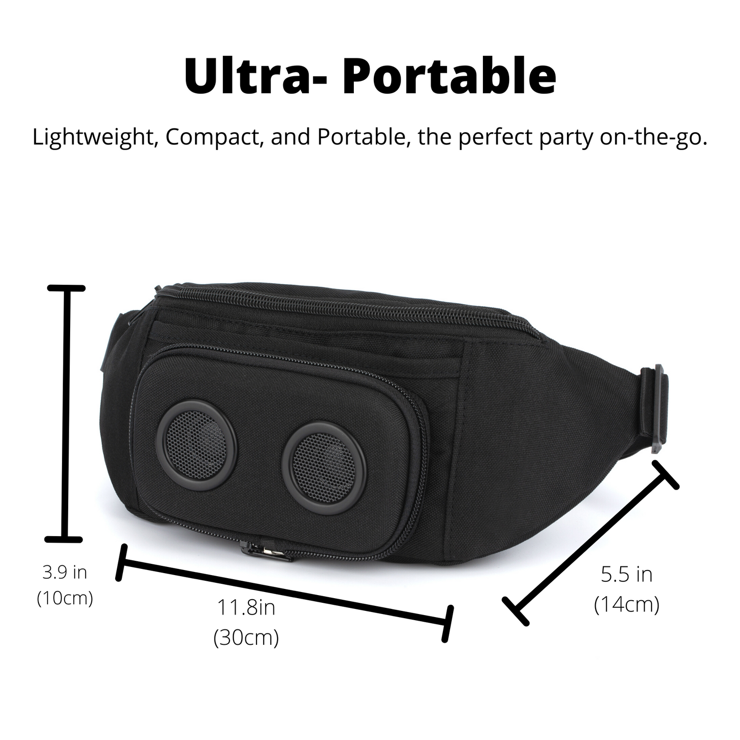 Fanny Pack With Bluetooth Speakers (Black)