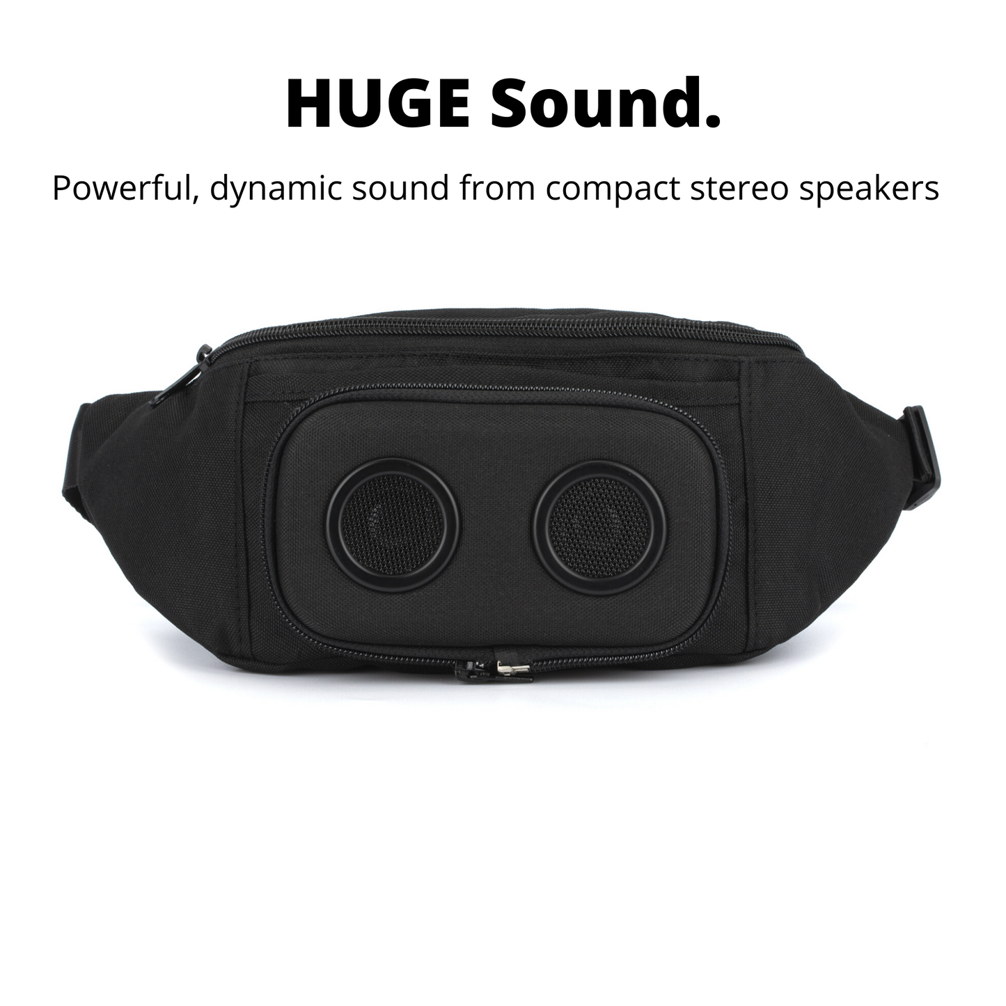 Fanny Pack With Bluetooth Speakers (Black)