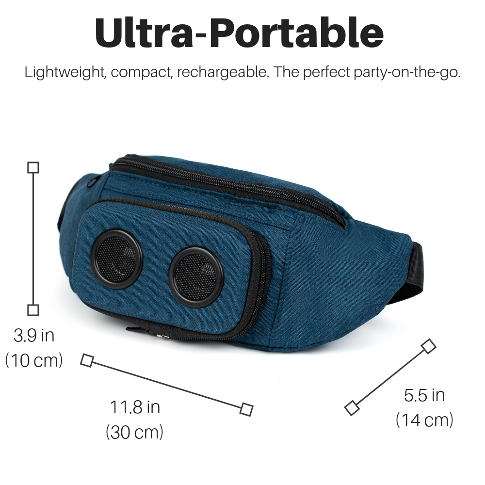 Fanny Pack With Bluetooth Speakers (Blue)