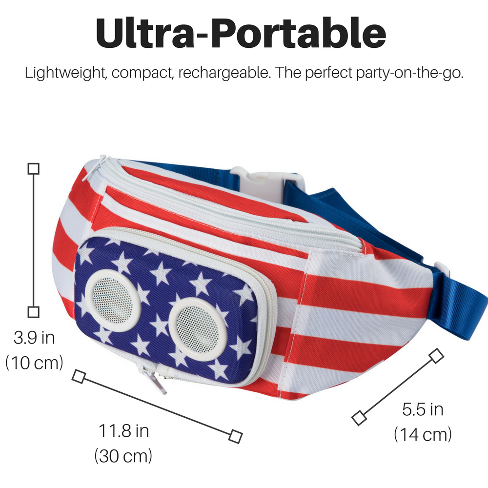 Fanny Pack with Bluetooth Speakers (American Flag)