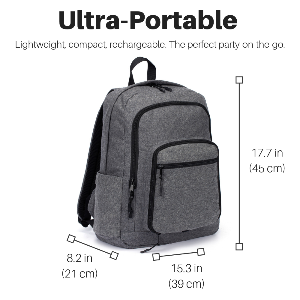 Bluetooth Backpack with Speakers & Subwoofer (Gray)