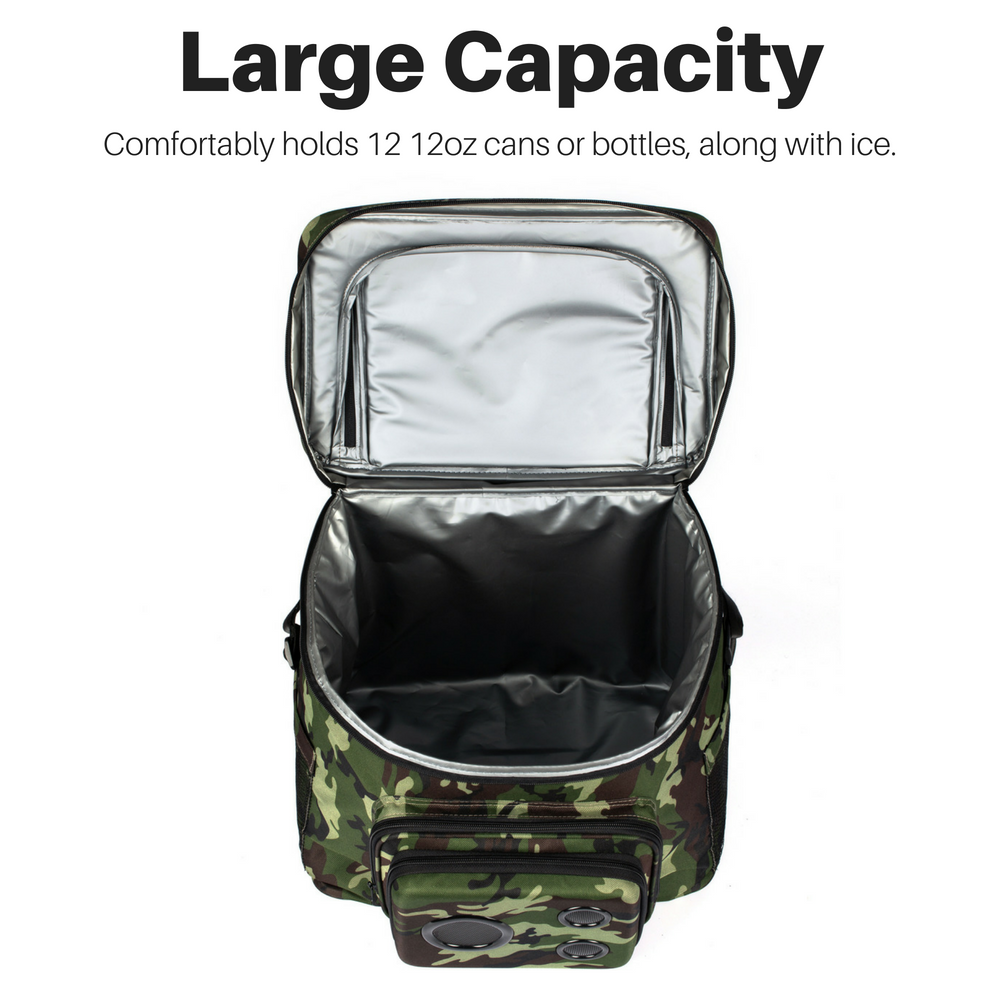 Bluetooth Cooler with Speakers & Subwoofer (Camo)