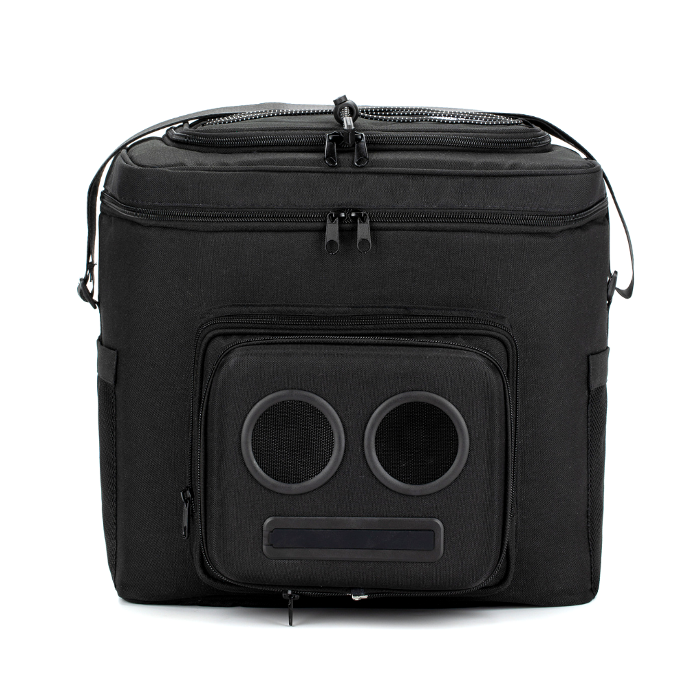 Black Cooler with bluetooth speakers