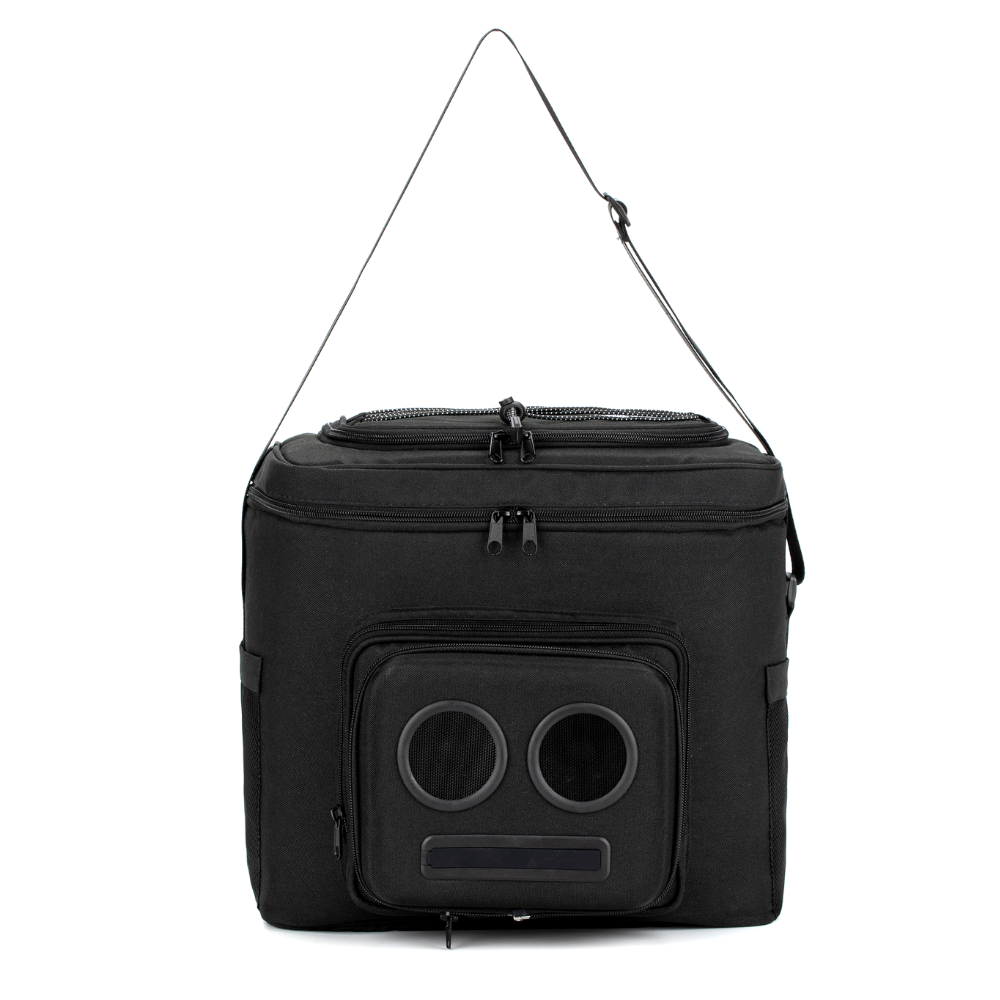 Black Cooler with bluetooth speakers