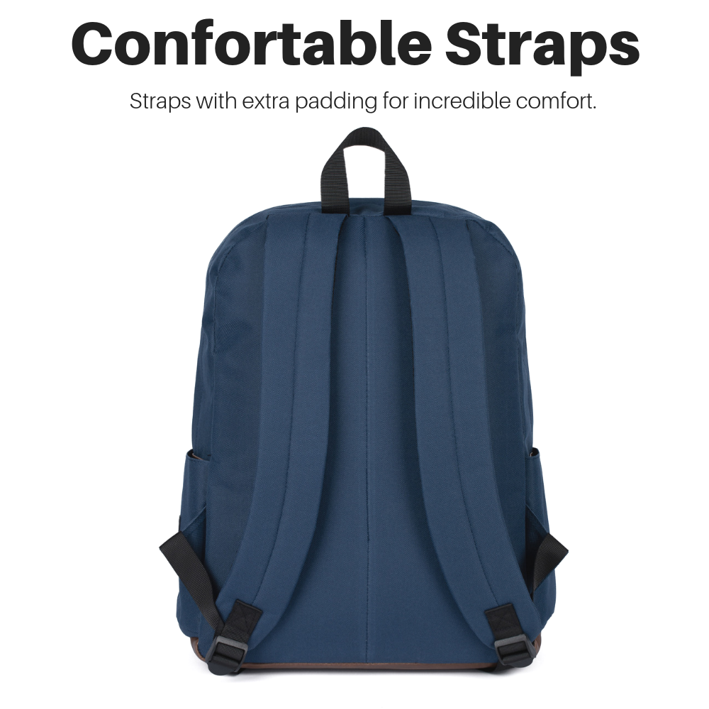 Blue Backpack extra padded confortable straps 