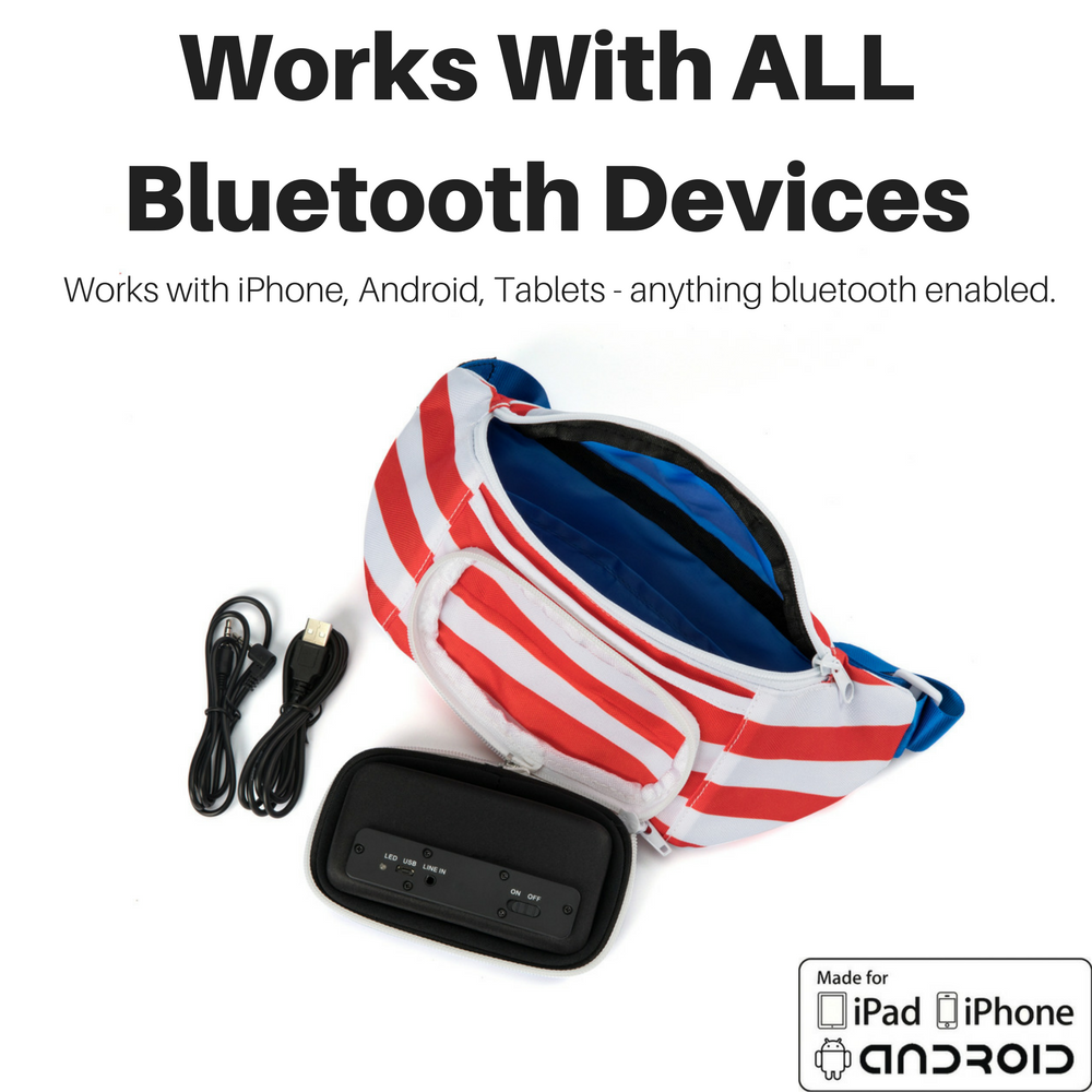 The 2018 Fanny Pack with Bluetooth Speakers American Flag