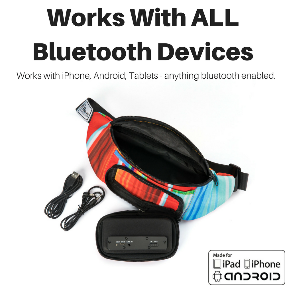 Rainbow Fanny pack works with all bluetooth devices