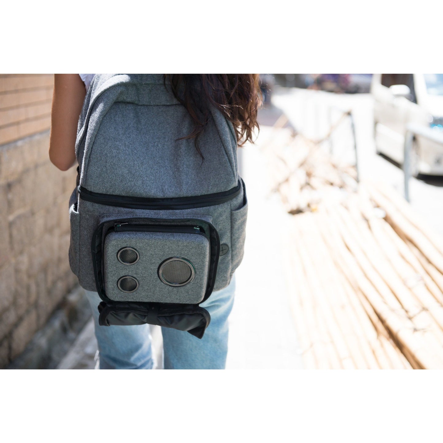  Bluetooth Backpack Cooler With Speakers  (Gray)
