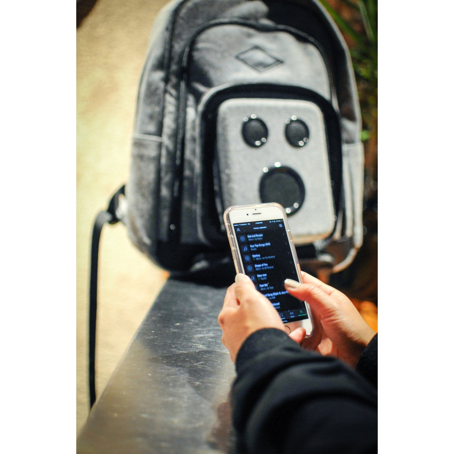 Bluetooth Backpack With Speakers  (Gray)